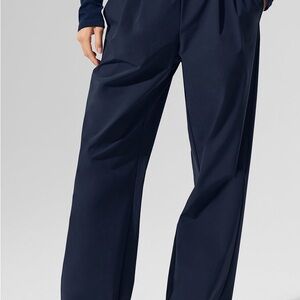 ALO Suit Up Trouser (Regular) Yoga Navy Wide Leg Pants